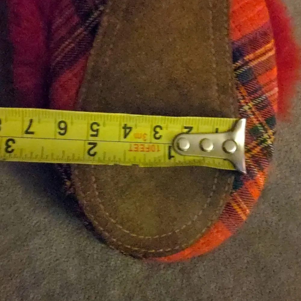 ‎Vintage Red plaid slippers